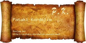 Pataki Kordélia névjegykártya